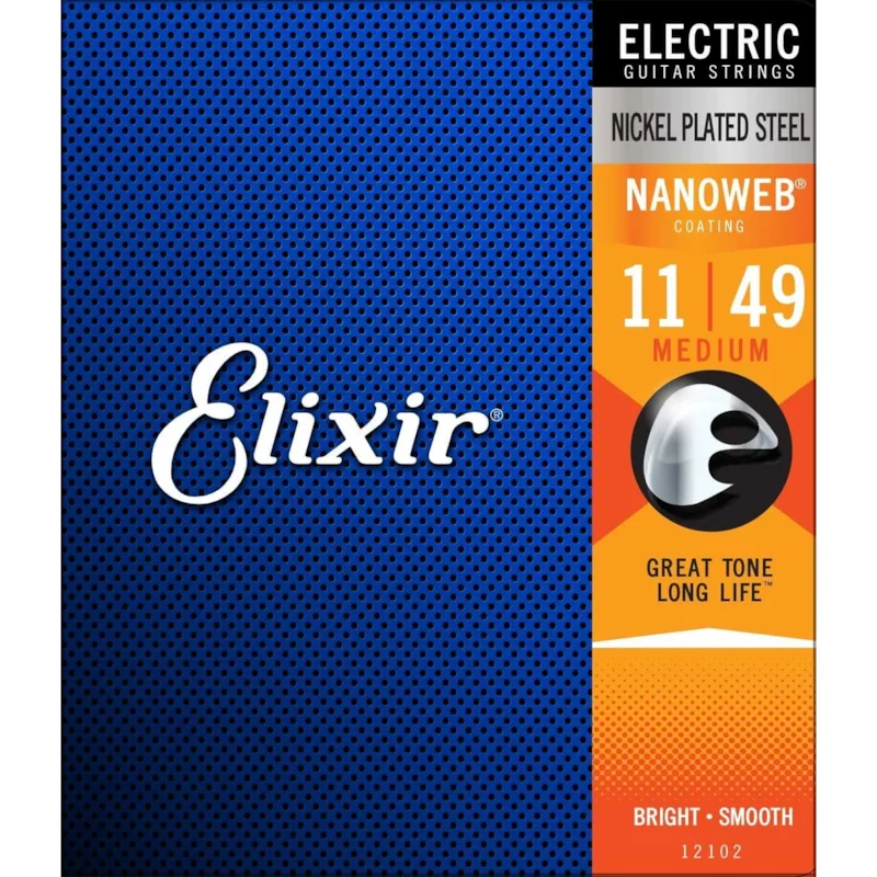 ENCORDAMENTO ELIXIR - 011 NANOWEB MEDIUM P/GUITARRA 11049 ELIXIR