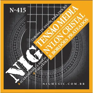 ENCORDAMENTO NIG - VIOLAO NYLON CRISTAL/METAL PRATEADO - MEDIA TENSAO