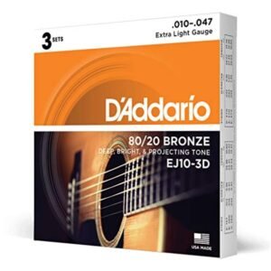 ENCORDAMENTO D'ADDARIO - VIOLAO XS .010/.047 (Pacote c/3 Jogos)