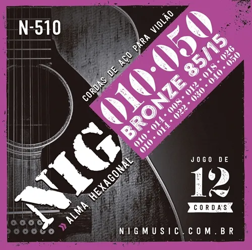ENCORDAMENTO NIG - VIOLAO ACO/BRONZE-12 CORDAS