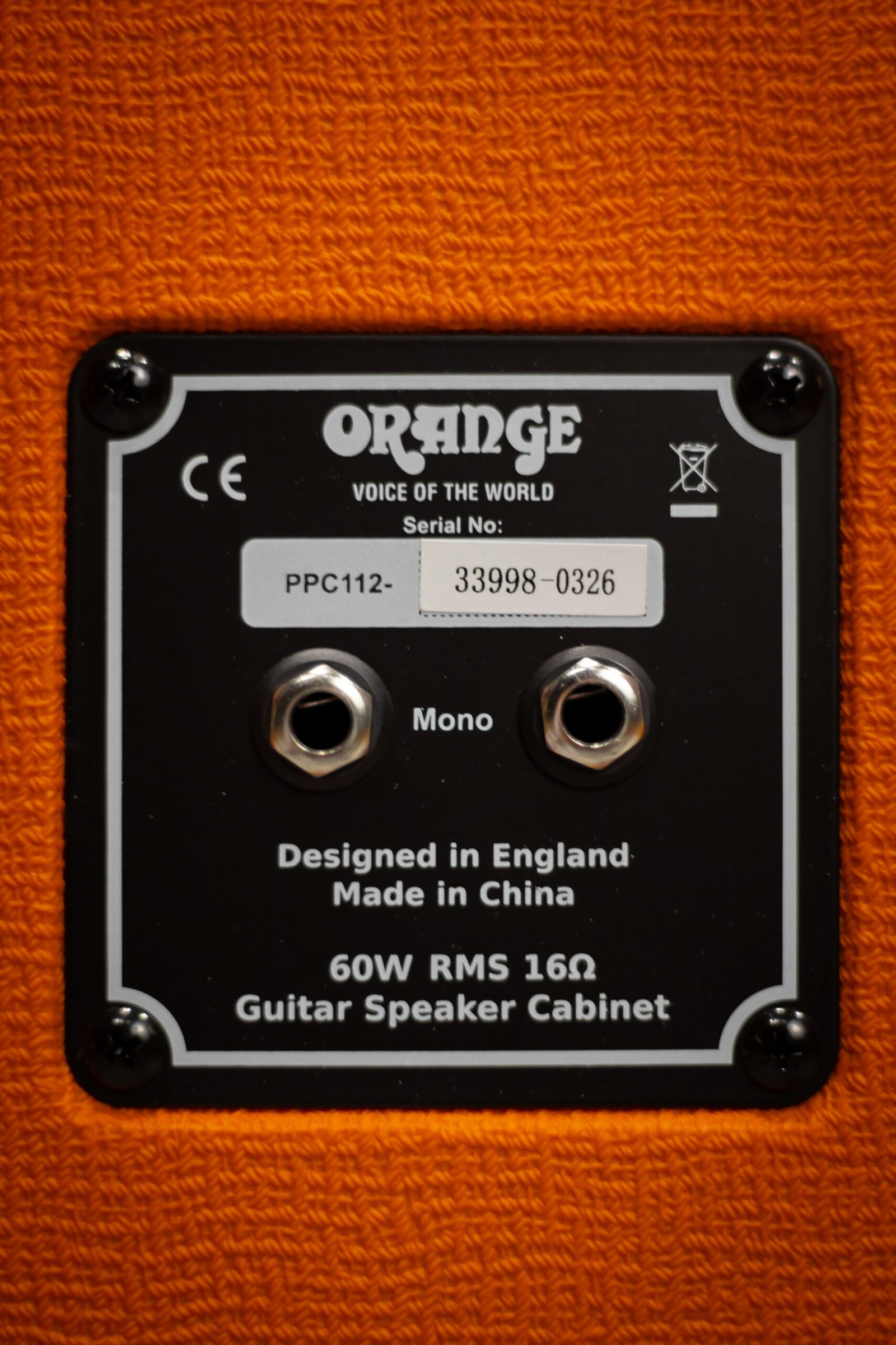 GABINETE ORANGE - GUITARRA PPC112 1X12 POTENCIA 60 W - Imagem 4