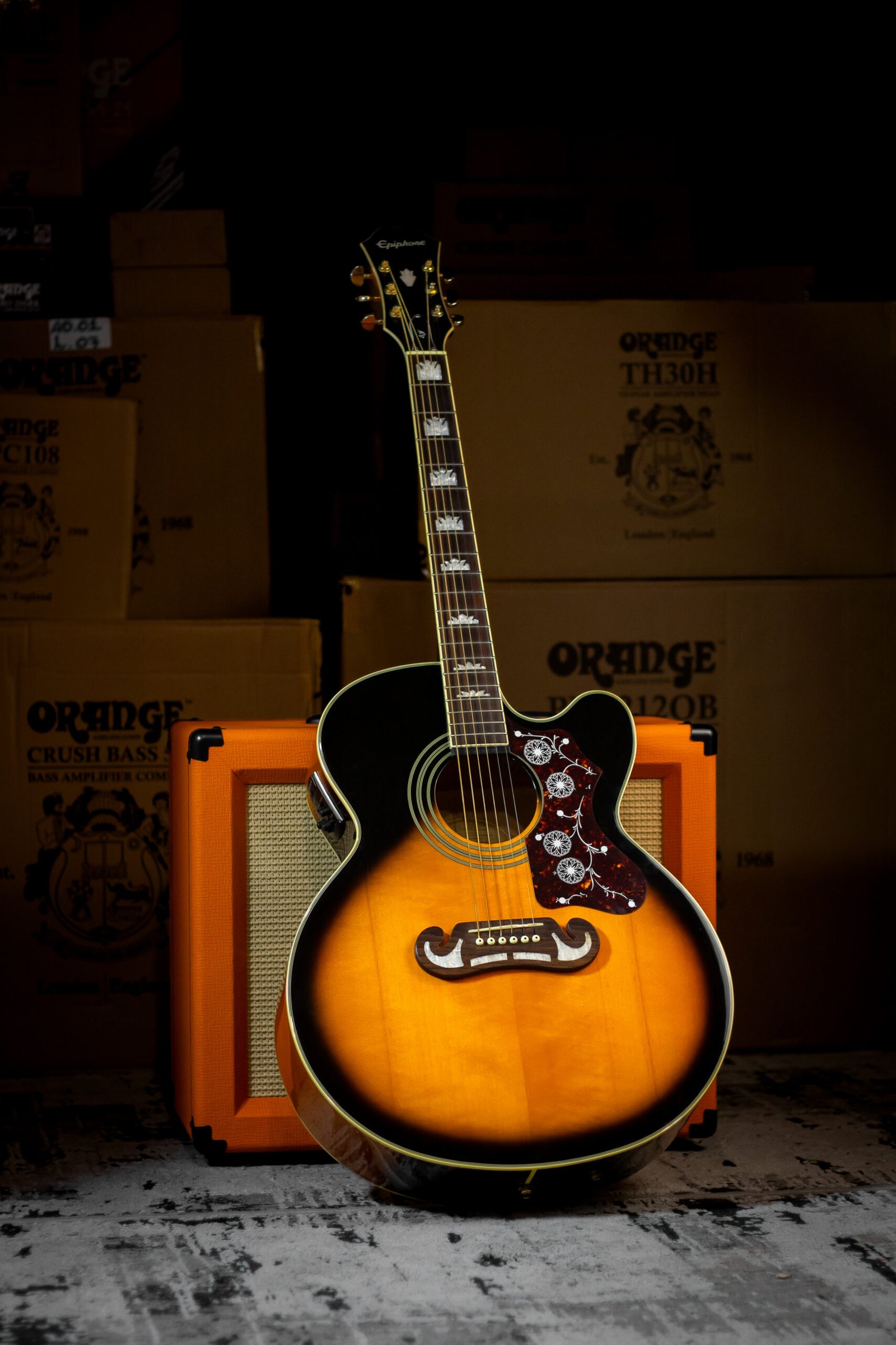 VIOLÃO EPIPHONE EJ200 SB C/CASE - OUTLET