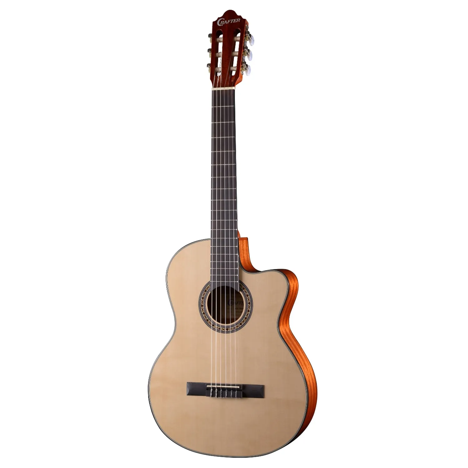 VIOLAO CRAFTER - NYLON CUTAWAY T/SPRUCE B/S MOGNO EQ PL-T NV GOLD GLOSS HC-250CE/N CRAFTER (AVARIADO)