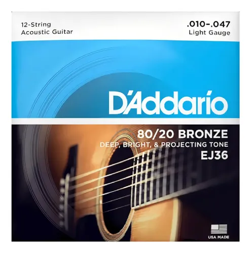ENCORDAMENTO D'ADDARIO - VIOLAO 12C ACO EJ36 010